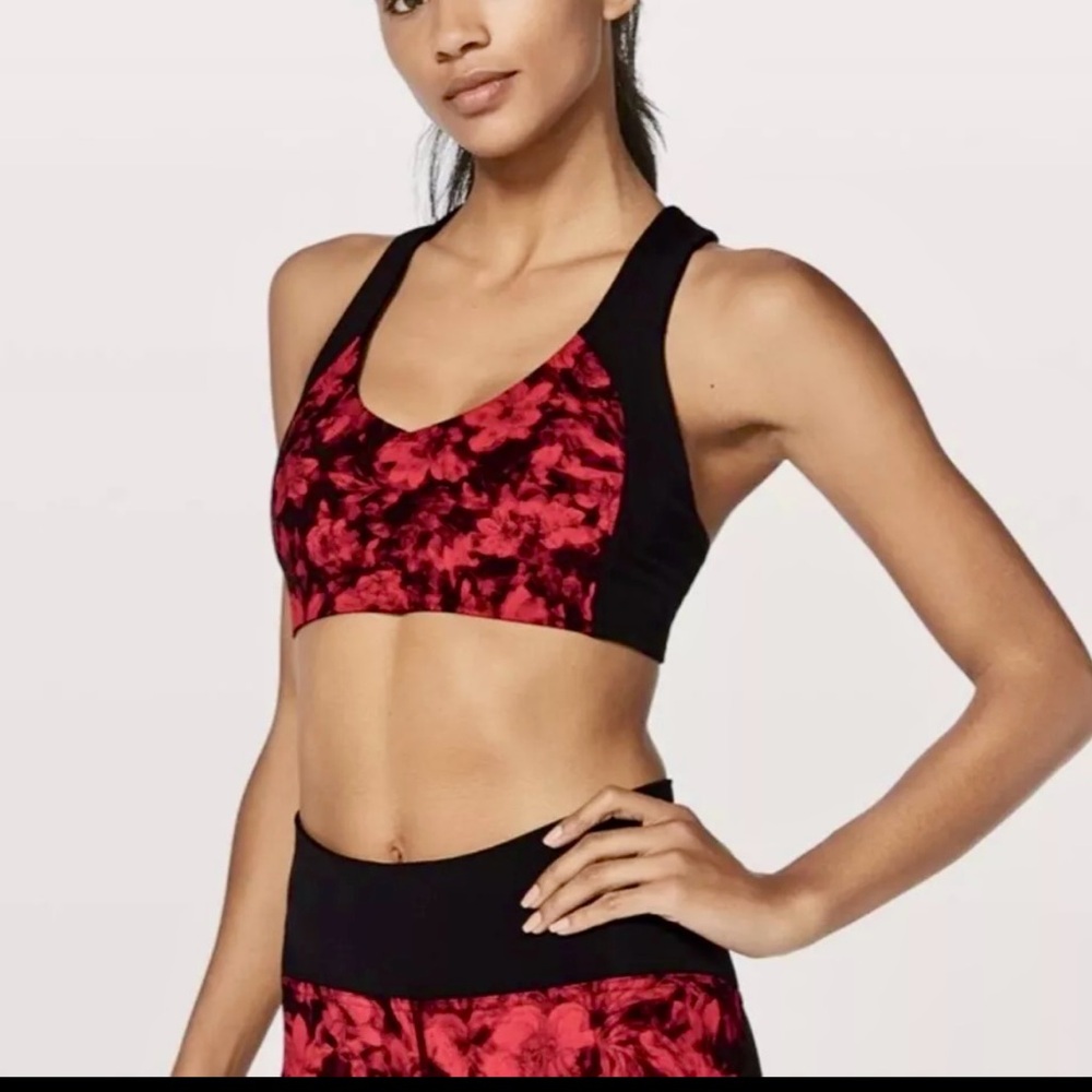 Lululemon Sweat Times Bra Carmine True Red/Black Size 8